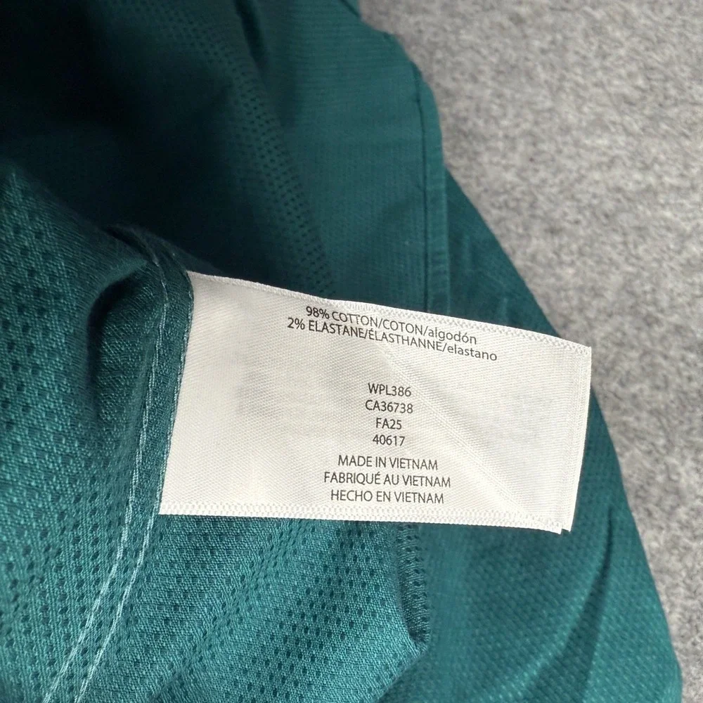 Haggar Premium Comfort Dress Shirt XXL 18-18.5 34/35 Slim Fit Dark Green Stretch